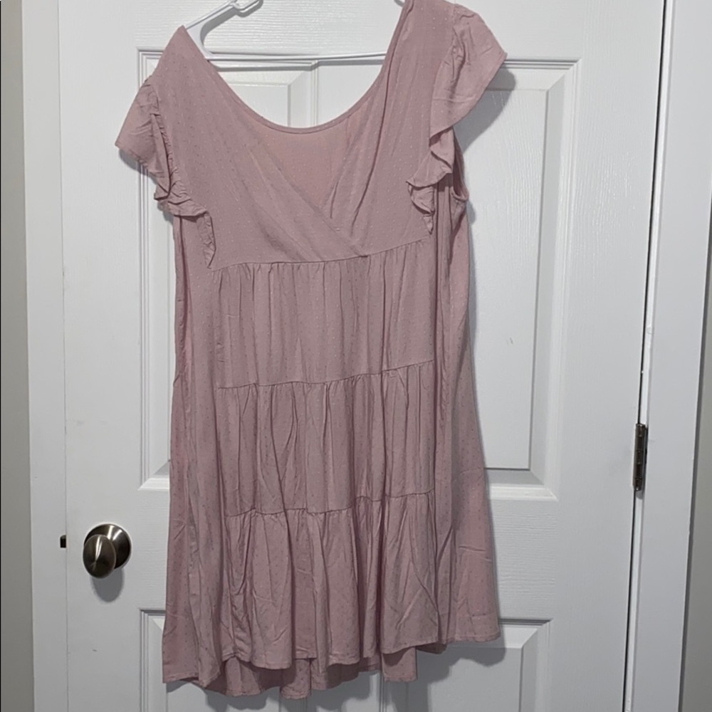 Swiss Dot Ruffled Babydoll Mini Dress